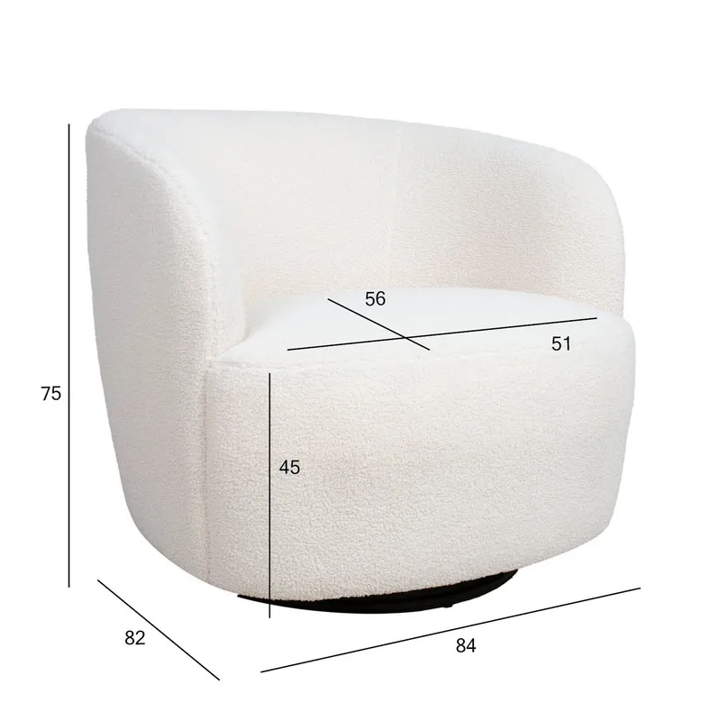 Lænestol HOME4YOU Manuela 150x47,5xh84 cm, fyr - hvid - Møbler - Stole & lænestole - Lænestole - Klubstol