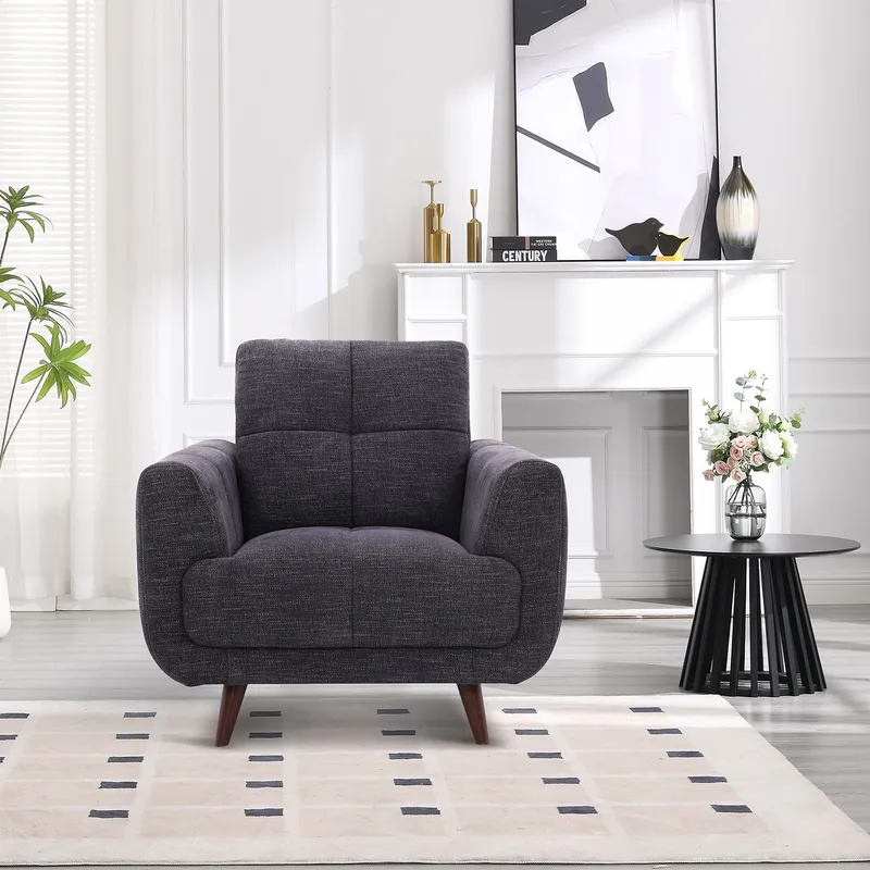 Lænestol HOME4YOU Steve mørkegrå - Mørkegrå - Møbler - Stole & lænestole - Lænestole - Klubstol