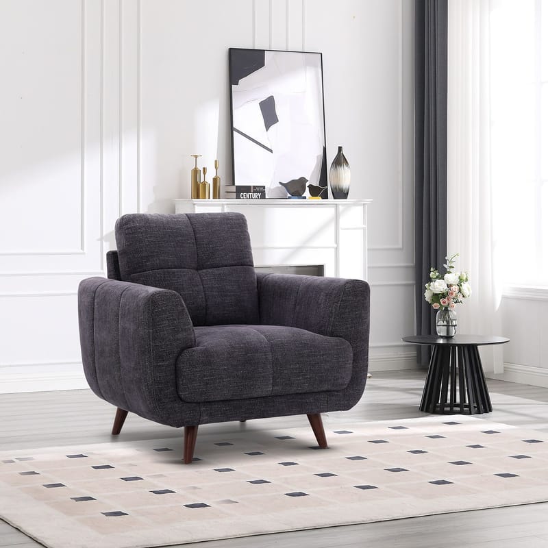 Lænestol HOME4YOU Steve mørkegrå - Mørkegrå - Møbler - Stole & lænestole - Lænestole - Klubstol