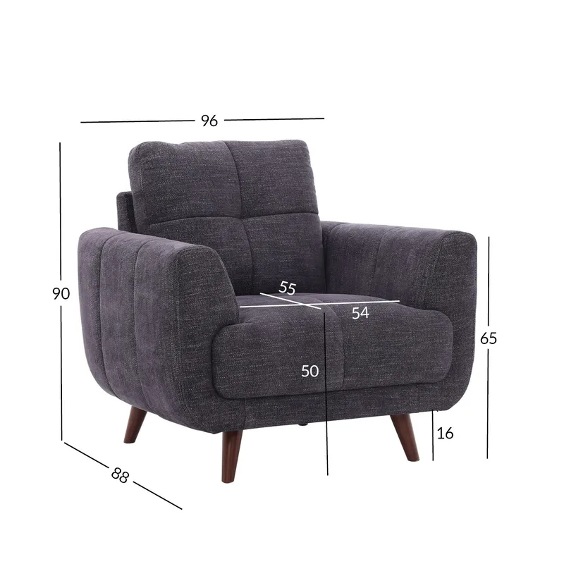 Lænestol HOME4YOU Steve mørkegrå - Mørkegrå - Møbler - Stole & lænestole - Lænestole - Klubstol