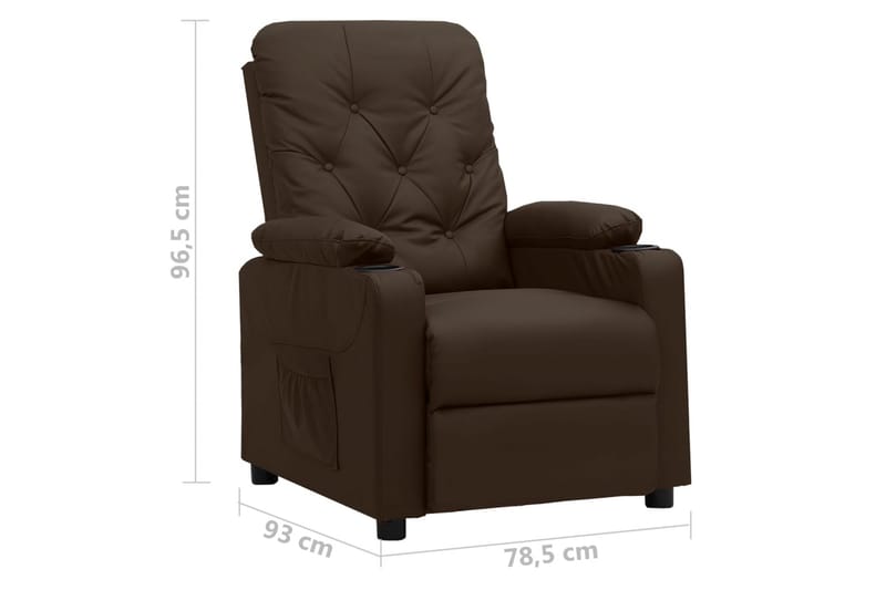 lænestol kunstlæder brun - Brun - Møbler - Stole & lænestole - Lænestole - Recliner lænestol