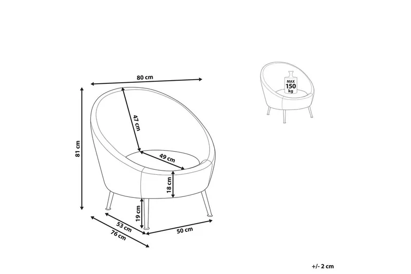 Lænestol Langa - Hvid, Guld - Møbler - Stole & lænestole - Lænestole - Klubstol