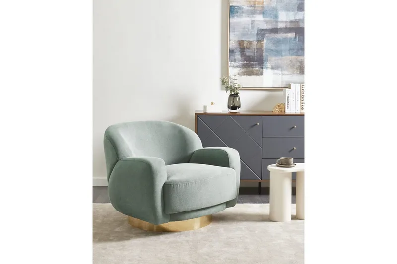 Lænestol Lejre Grøn/guld - Grøn/guld - Møbler - Stole & lænestole - Lænestole - Klubstol