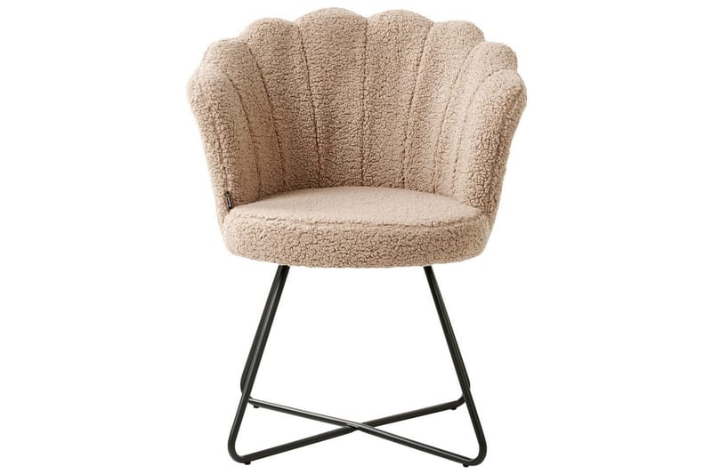 Lænestol Lovelock - Beige, sort/Bouclé, Beige, sort/bouclé - Møbler - Stole & lænestole - Lænestole - Lænestol uden armlæn