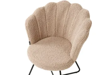 Lænestol Lovelock - Beige, sort/Bouclé, Beige, sort/bouclé - Møbler - Stole & lænestole - Lænestole - Lænestol uden armlæn