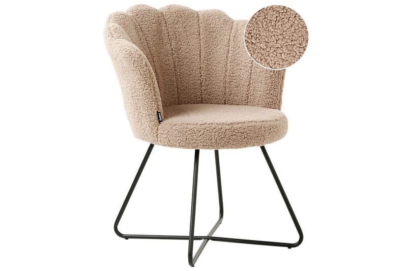 Lænestol Lovelock - Beige, sort/Bouclé, Beige, sort/bouclé - Møbler - Stole & lænestole - Lænestole - Lænestol uden armlæn