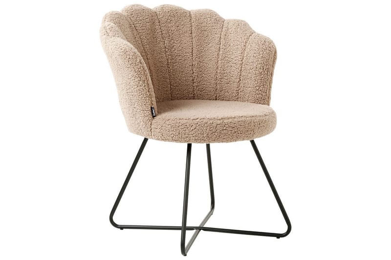 Lænestol Lovelock - Beige, sort/Bouclé, Beige, sort/bouclé - Møbler - Stole & lænestole - Lænestole - Lænestol uden armlæn