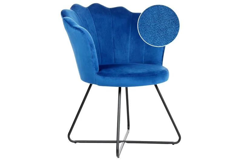 Lænestol Lovelock, Blå, sort/fløjl, Blå, Sort/Fløjl