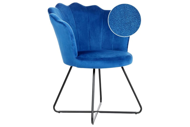 Lænestol Lovelock - Blå, sort/fløjl, Blå, Sort/Fløjl - Møbler - Stole & lænestole - Lænestole - Lænestol uden armlæn