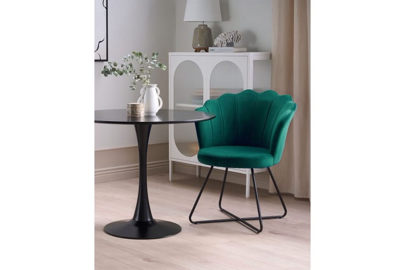 Lænestol Lovelock - Grøn, sort/fløjl, Grøn, Sort/Velour, Grøn, sort/Fløjl - Møbler - Stole & lænestole - Lænestole - Lænestol uden armlæn