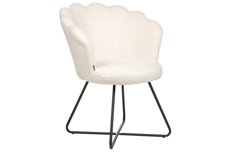 Lænestol Lovelock - Hvid, Sort/Bouclé, Hvid, Sort/bouclé - Møbler - Stole & lænestole - Lænestole - Lænestol uden armlæn