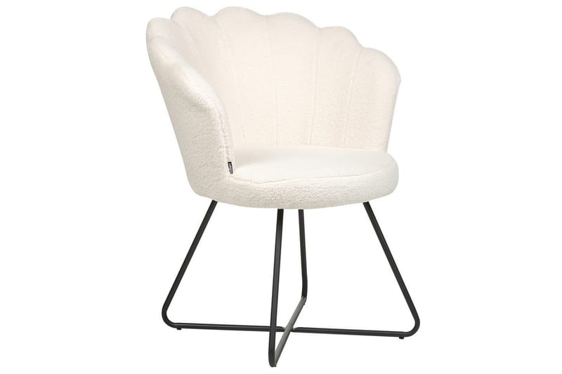 Lænestol Lovelock - Hvid, Sort/Bouclé, Hvid, Sort/bouclé - Møbler - Stole & lænestole - Lænestole - Lænestol uden armlæn