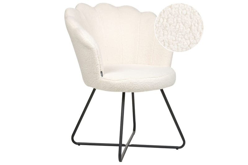 Lænestol Lovelock - Hvid, Sort/Bouclé, Hvid, Sort/bouclé - Møbler - Stole & lænestole - Lænestole - Lænestol uden armlæn