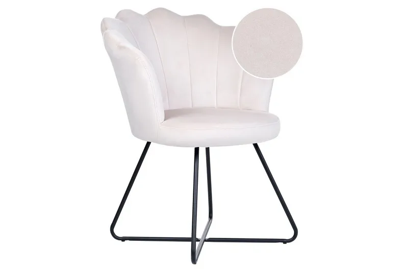 Lænestol Lovelock, Hvid, Sort/Fløjl, Hvid, Sort/velour