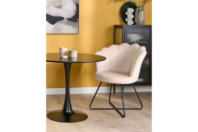 Lænestol Lovelock - Hvid, Sort/Fløjl, Hvid, Sort/velour - Møbler - Stole & lænestole - Lænestole - Lænestol uden armlæn
