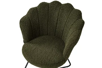 Lænestol Lovelock - Mørkegrøn, Sort/Bouclé, Mørkegrøn, sort/Bouclé, Mørkegrøn, sort/bouclé - Møbler - Stole & lænestole - Lænestole - Lænestol uden armlæn