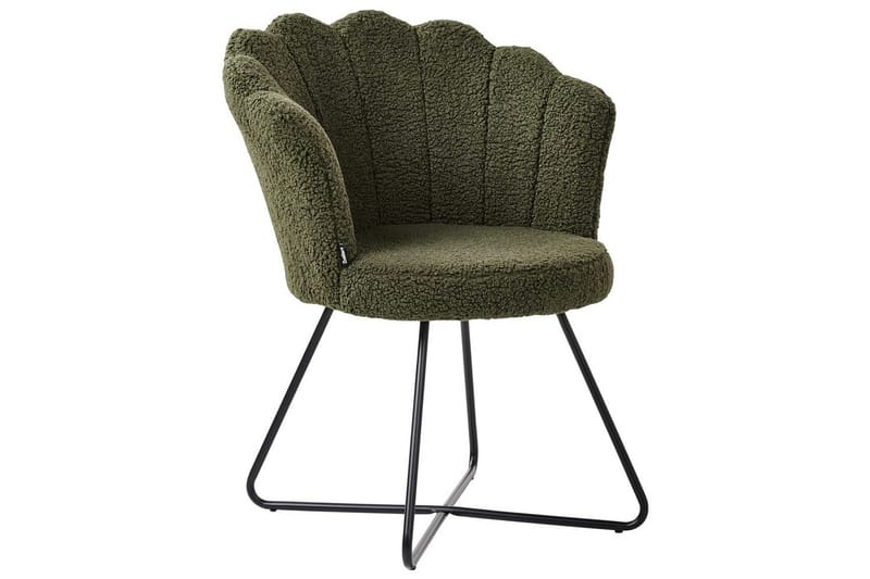 Lænestol Lovelock - Mørkegrøn, Sort/Bouclé, Mørkegrøn, sort/Bouclé, Mørkegrøn, sort/bouclé - Møbler - Stole & lænestole - Lænestole - Lænestol uden armlæn