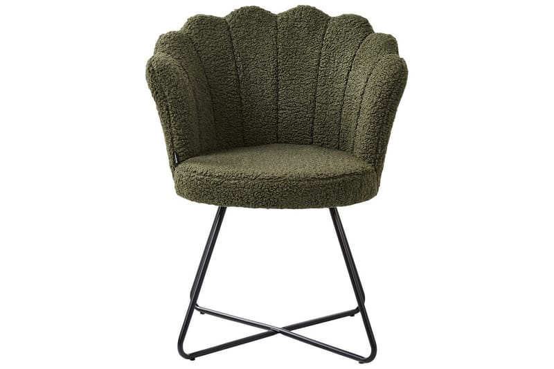 Lænestol Lovelock - Mørkegrøn, Sort/Bouclé, Mørkegrøn, sort/Bouclé, Mørkegrøn, sort/bouclé - Møbler - Stole & lænestole - Lænestole - Lænestol uden armlæn