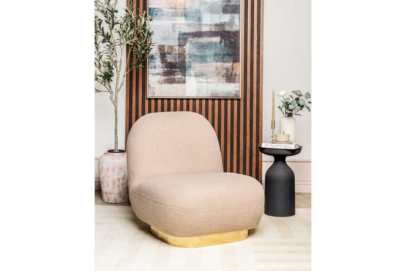 Lænestol Loviisa - Beige, guld - Møbler - Stole & lænestole - Lænestole - Lænestol uden armlæn