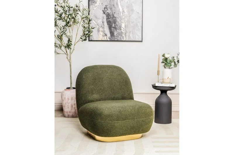 Lænestol Loviisa - Grønt, guld - Møbler - Stole & lænestole - Lænestole - Lænestol uden armlæn