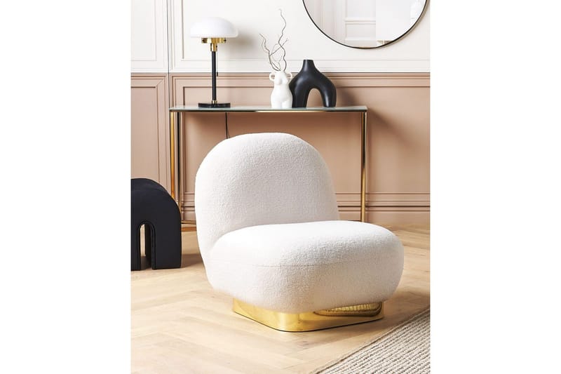 Lænestol Loviisa - Hvid, guld - Møbler - Stole & lænestole - Lænestole - Lænestol uden armlæn