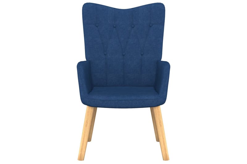 lænestol med fodskammel 62x68,5x96 cm stof blå - Møbler - Stole & lænestole - Lænestole