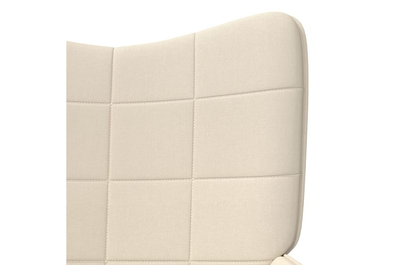 lænestol med fodskammel 62x68,5x96 cm stof cremefarvet - Møbler - Stole & lænestole - Lænestole