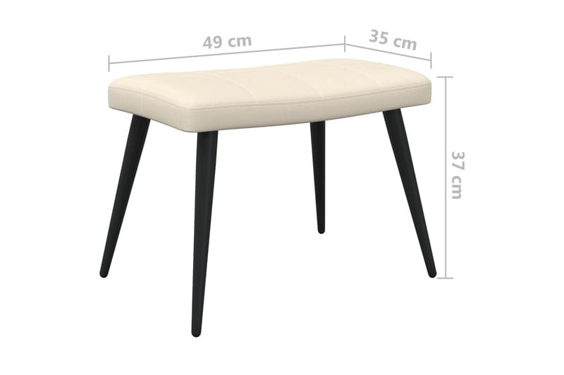 lænestol med fodskammel 62x68,5x96 cm stof cremefarvet - Møbler - Stole & lænestole - Lænestole