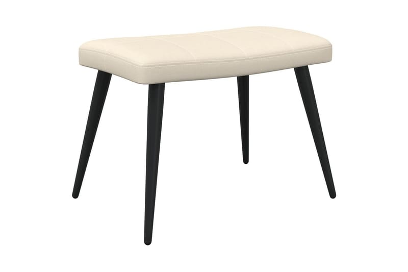 lænestol med fodskammel 62x68,5x96 cm stof cremefarvet - Møbler - Stole & lænestole - Lænestole