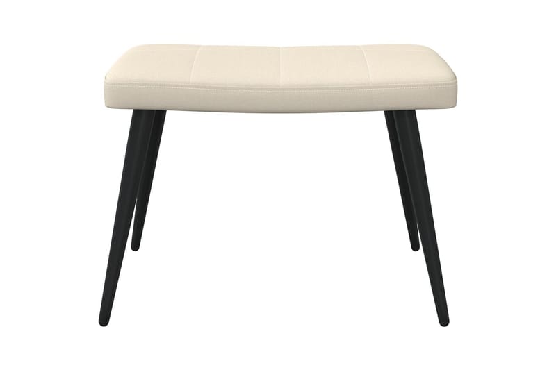 lænestol med fodskammel 62x68,5x96 cm stof cremefarvet - Møbler - Stole & lænestole - Lænestole