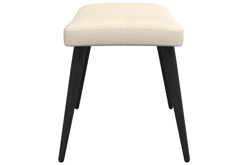 lænestol med fodskammel 62x68,5x96 cm stof cremefarvet - Møbler - Stole & lænestole - Lænestole