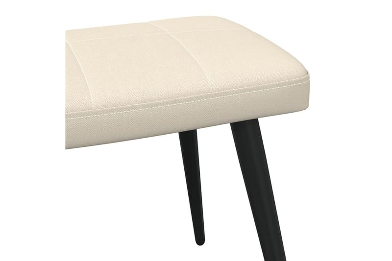 lænestol med fodskammel 62x68,5x96 cm stof cremefarvet - Møbler - Stole & lænestole - Lænestole