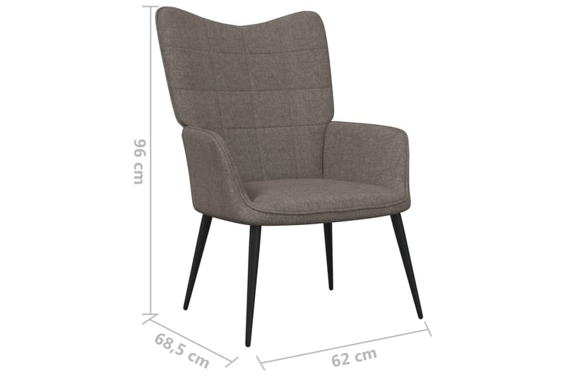 lænestol med fodskammel 62x68,5x96 cm stof gråbrun - Møbler - Stole & lænestole - Lænestole