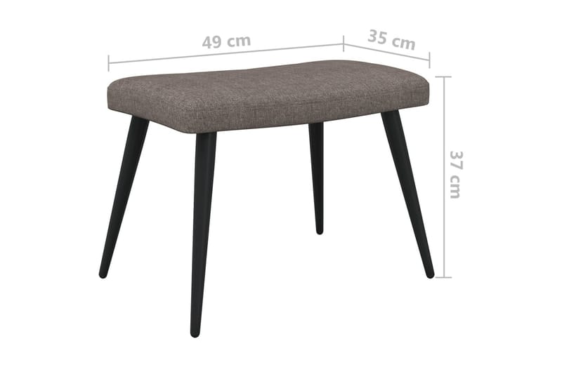 lænestol med fodskammel 62x68,5x96 cm stof gråbrun - Møbler - Stole & lænestole - Lænestole