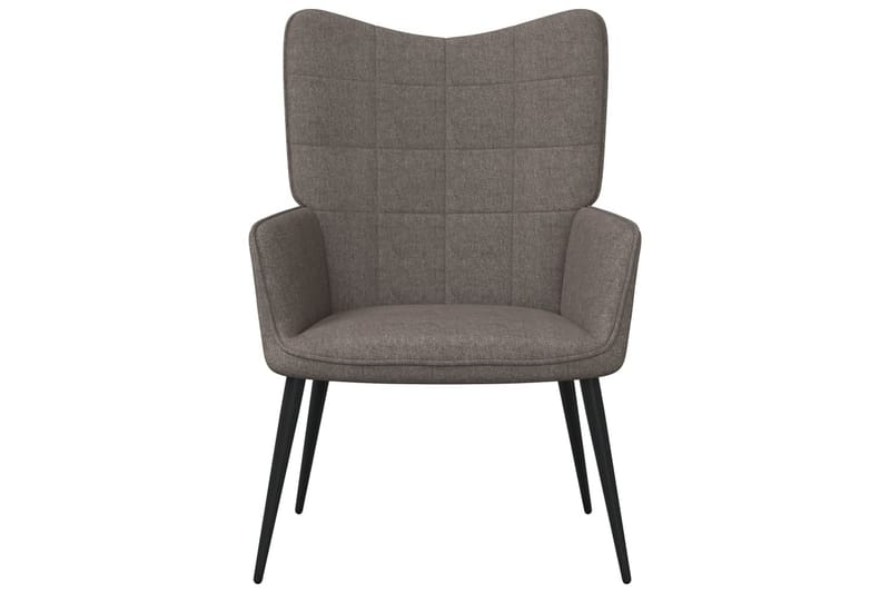 lænestol med fodskammel 62x68,5x96 cm stof gråbrun - Møbler - Stole & lænestole - Lænestole
