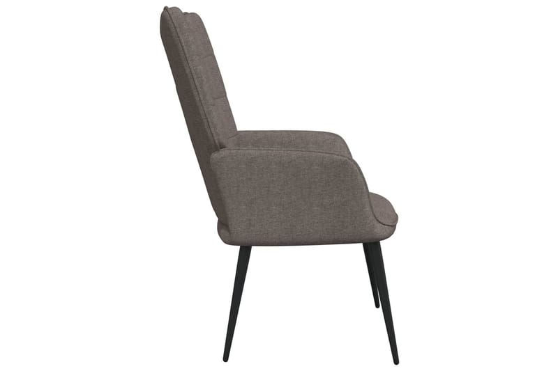 lænestol med fodskammel 62x68,5x96 cm stof gråbrun - Møbler - Stole & lænestole - Lænestole
