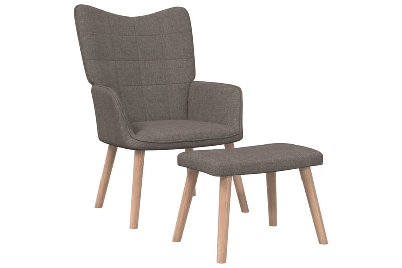 lænestol med fodskammel 62x68,5x96 cm stof gråbrun - Møbler - Stole & lænestole - Lænestole