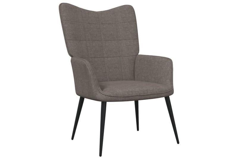 lænestol med fodskammel 62x68,5x96 cm stof gråbrun - Møbler - Stole & lænestole - Lænestole