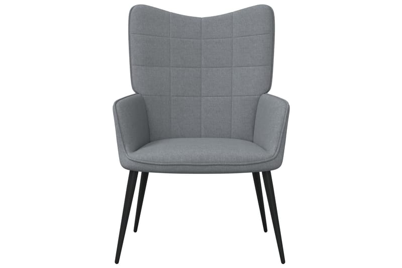 lænestol med fodskammel 62x68,5x96 cm stof lysegrå - Møbler - Stole & lænestole - Lænestole
