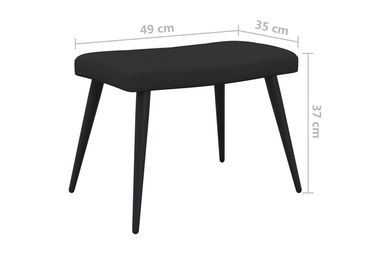 lænestol med fodskammel 62x68,5x96 cm stof sort - Møbler - Stole & lænestole - Lænestole