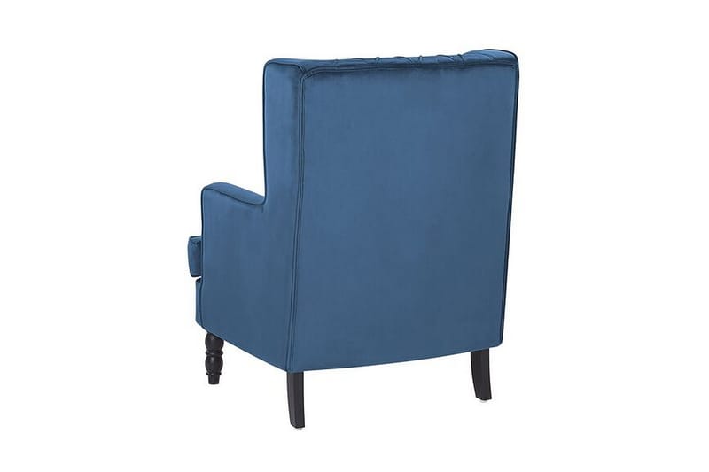 Auset Lænestol med Puf - Blå/Velour - Lænestole - Lænestol med fodskammel