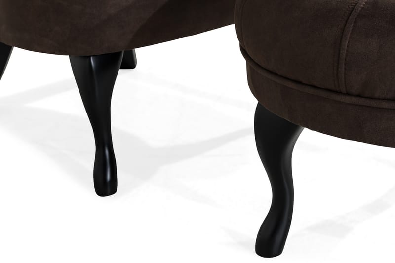 Dahlia Lænestol med Puf - Vintage brun - Lænestole - Lænestol med fodskammel