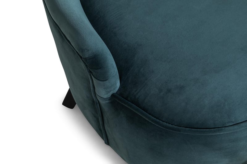 Dahlia Lænestol med Puf - Blågrøn Velour - Møbler - Stole & lænestole - Lænestole