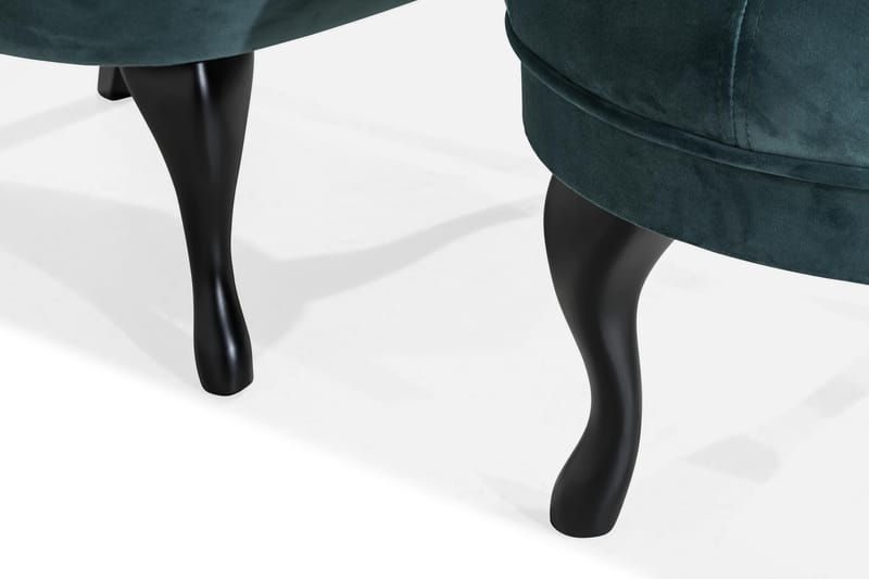 Dahlia Lænestol med Puf - Blågrøn Velour - Møbler - Stole & lænestole - Lænestole
