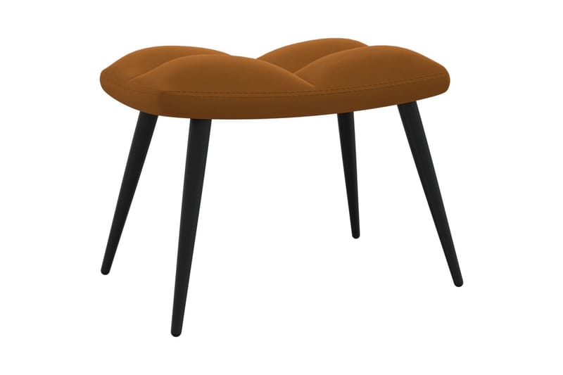 lænestol med fodskammel fløjl brun - Brun - Lænestole