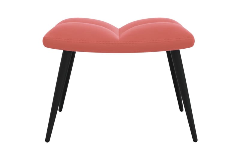 lænestol med fodskammel fløjl lyserød - Lyserød - Lænestole