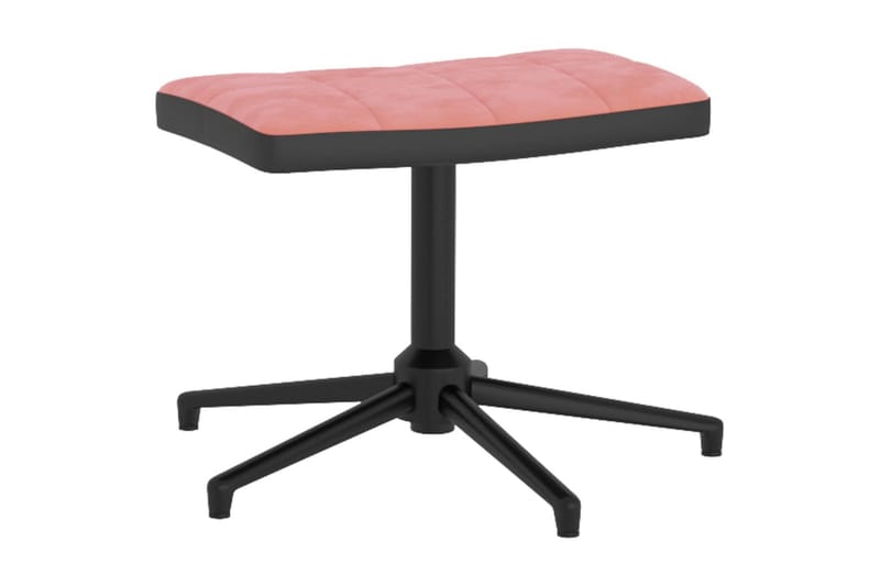 lænestol med fodskammel fløjl og PVC lyserød - Lyserød - Lænestole
