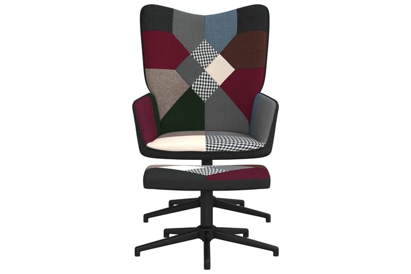 lænestol med fodskammel stof patchwork - Flerfarvet - Møbler - Stole & lænestole - Lænestole