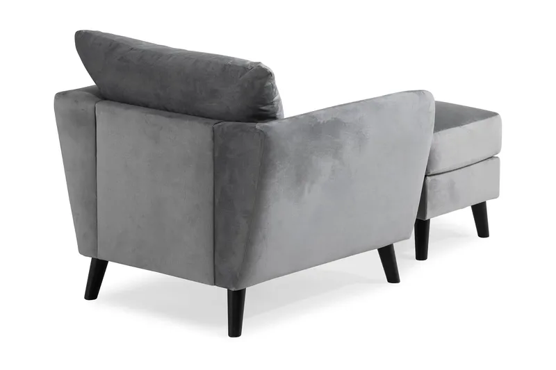 Trend Lænestol med Fodskammel - Lysegrå Velour - Møbler - Stole & lænestole - Lænestole - Lænestol med fodskammel