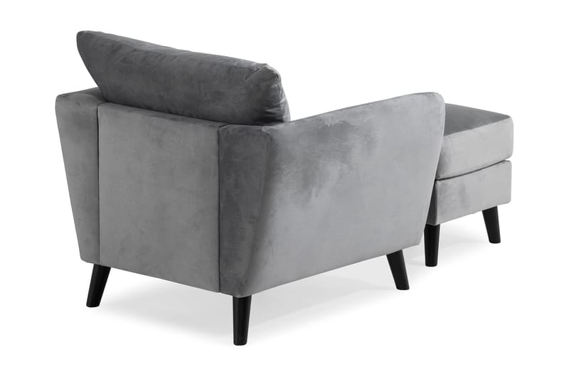 Trend Lænestol med Fodskammel - Lysegrå Velour - Møbler - Stole & lænestole - Lænestole - Lænestol med fodskammel